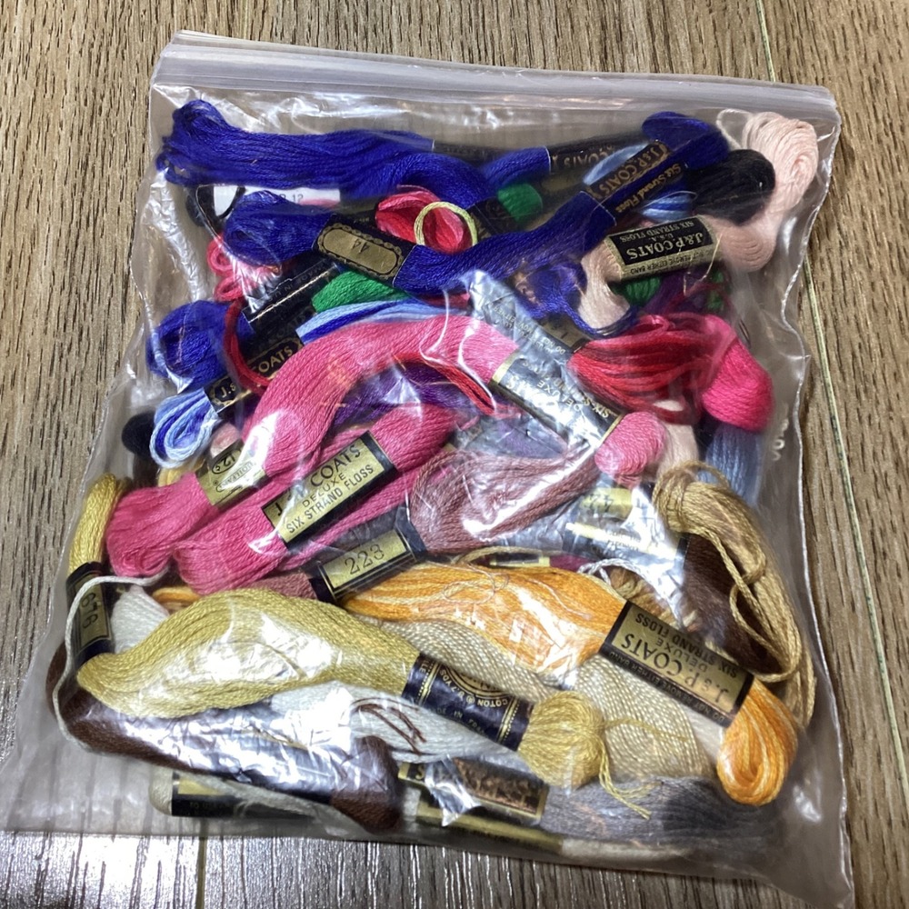 Vintage Embroidery Floss Lot J&P Coats DMC Star Rayon Cotton Six Strand Assorted